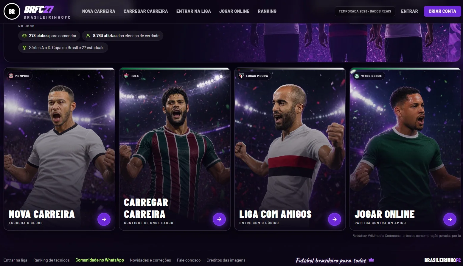 Brasileirinho FC transforma futebol brasileiro em jogo de gerenciamento pelo navegador